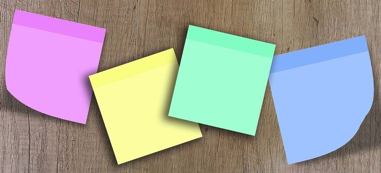 bunte Merkzettel für Infos